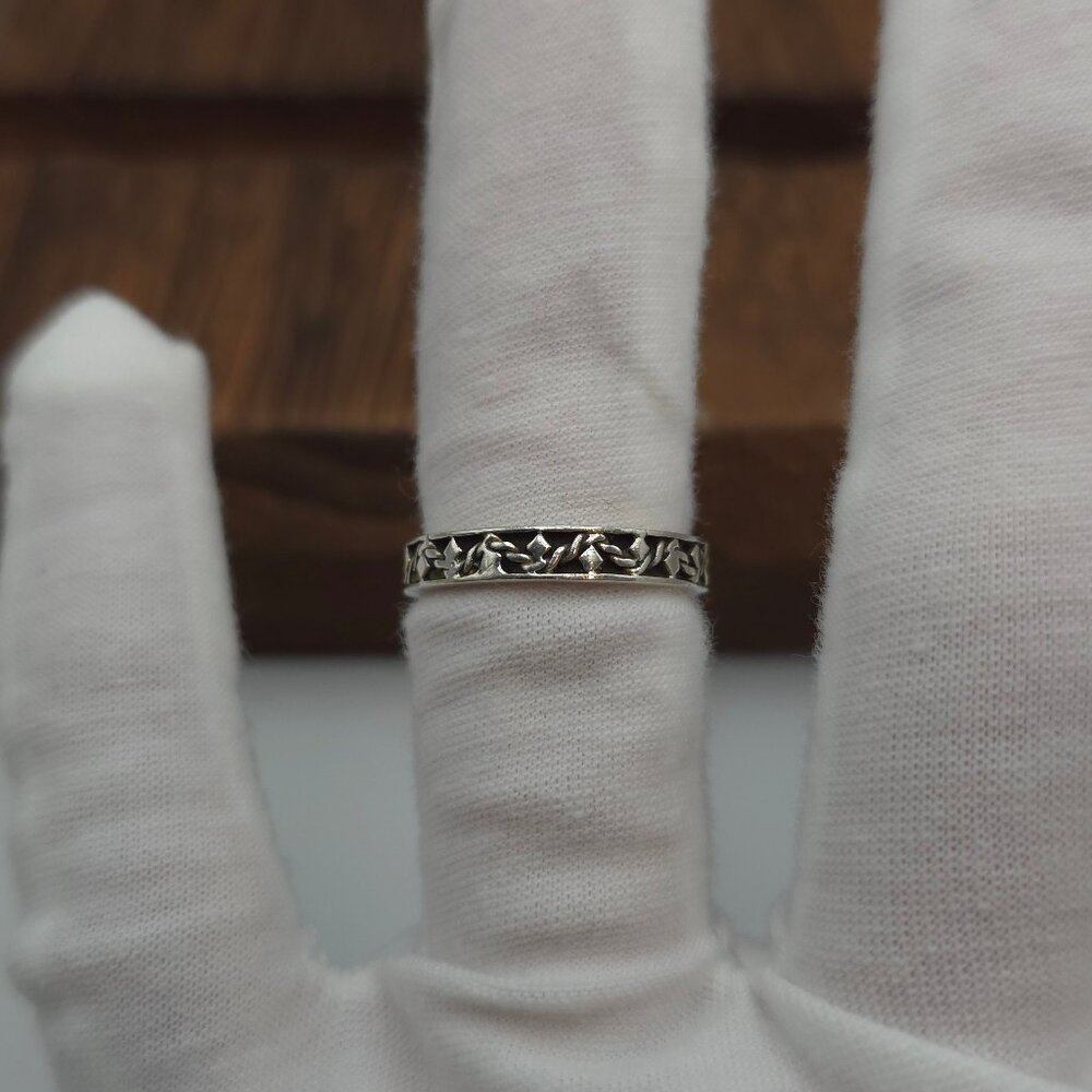 Size 6.75 925 Sterling Silver Cute Quality Pattern Ring